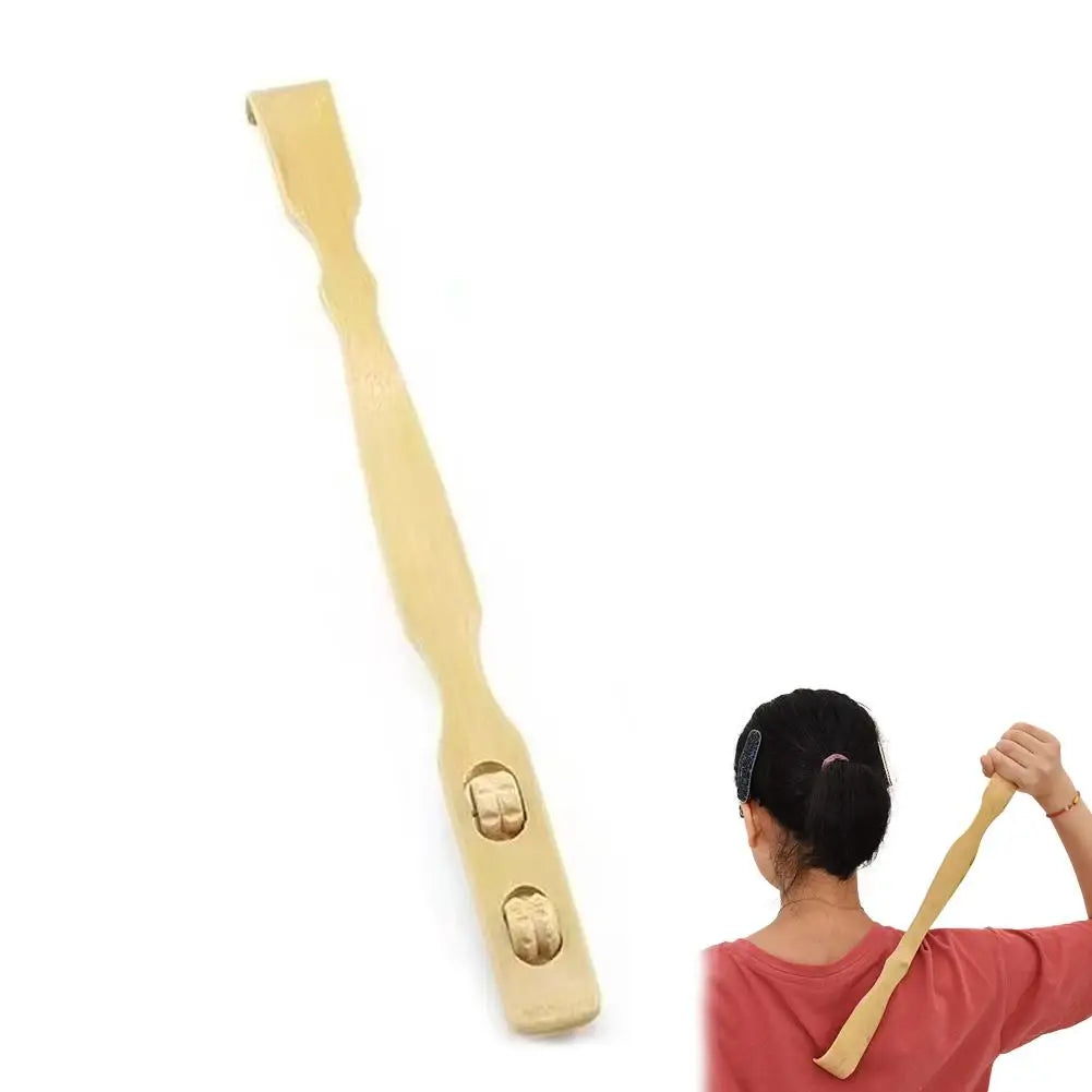 17-Inch Bamboo Back Scratcher with Roller | Wahooly 17-Inch Bamboo Back Scratcher with Massage Roller