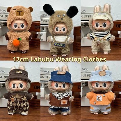 17cm Labubu  Mini Plush Toy Multiple Styles Clothing Set Labubu Outfit Accessories Trendy Play Clothing Labubu Clothes Gift 17cm Labubu  Mini Plush Toy Multiple Styles Clothing Set Labubu Outfit Accessories Trendy Play Clothing Labubu Clothes Gift