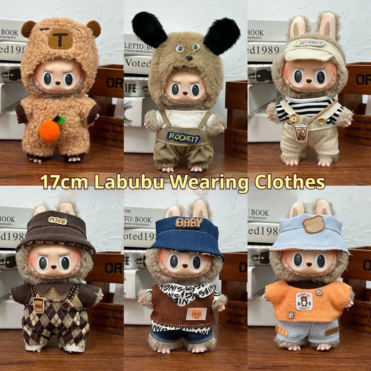 17cm Labubu  Mini Plush Toy Multiple Styles Clothing Set Labubu Outfit Accessories Trendy Play Clothing Labubu Clothes Gift 17cm Labubu  Mini Plush Toy Multiple Styles Clothing Set Labubu Outfit Accessories Trendy Play Clothing Labubu Clothes Gift