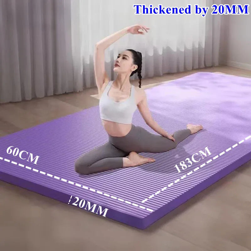 183×60cm Thick Yoga Mat Anti-skid Sports Fitness Mat 20MM Comfort Foam Yoga Matt for Exercise Yoga and Pilates Gymnastics Mat 183×60cm Thick Yoga Mat Anti-skid Sports Fitness Mat 20MM Comfort Foam Yoga Matt for Exercise Yoga and Pilates Gymnastics Mat