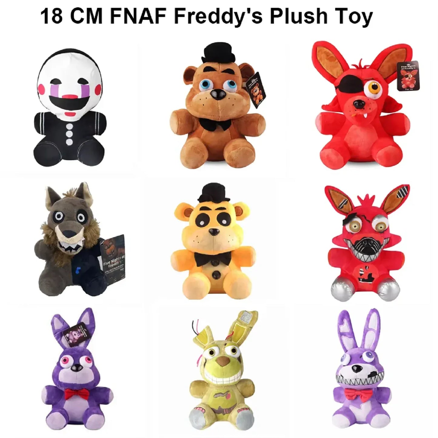 18cm FNAF Stuffed Plush Toys Freddy Fazbear Bear Foxy Rabbit Bonnie Chica Peluche Juguetes 5 Nights At Freddy Plushie Toys Gifts 18cm FNAF Stuffed Plush Toys Freddy Fazbear Bear Foxy Rabbit Bonnie Chica Peluche Juguetes 5 Nights At Freddy Plushie Toys Gifts