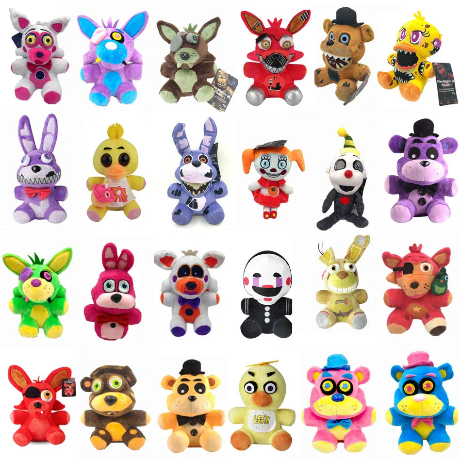 18cm FNAF Stuffed Plush Toys Freddy Fazbear Bear Foxy Rabbit Bonnie Chica Peluche Juguetes 5 Nights At Freddy Plushie Toys Gifts 18cm FNAF Stuffed Plush Toys Freddy Fazbear Bear Foxy Rabbit Bonnie Chica Peluche Juguetes 5 Nights At Freddy Plushie Toys Gifts