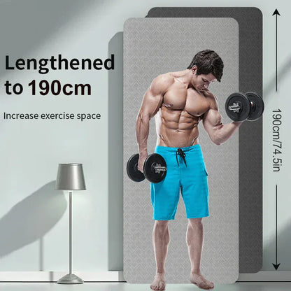190CM Yoga Mat High Density Anti-Tear Exercise Mat Extra Long & Wide Non Slip Workout Mat with Carrying Strap for Sports Fitness 190CM Yoga Mat High Density Anti-Tear Exercise Mat Extra Long & Wide Non Slip Workout Mat with Carrying Strap for Sports Fitness