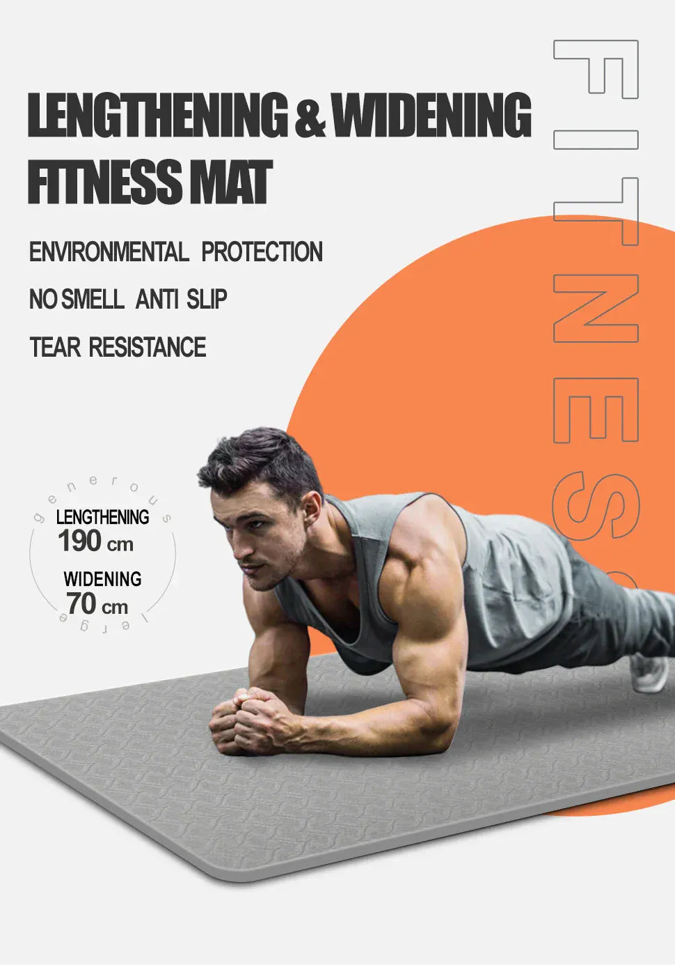190CM Yoga Mat High Density Anti-Tear Exercise Mat Extra Long & Wide Non Slip Workout Mat with Carrying Strap for Sports Fitness 190CM Yoga Mat High Density Anti-Tear Exercise Mat Extra Long & Wide Non Slip Workout Mat with Carrying Strap for Sports Fitness