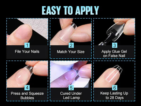 Acrylic Fake Nails 192pcs - Almond Oval Coffin Square | Wahooly 192 pieces of transparent acrylic fake nails, almond oval coffin square, suitable for nail art and home DIY nail making products