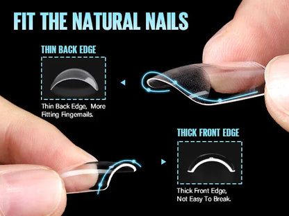 Acrylic Fake Nails 192pcs - Almond Oval Coffin Square | Wahooly 192 pieces of transparent acrylic fake nails, almond oval coffin square, suitable for nail art and home DIY nail making products