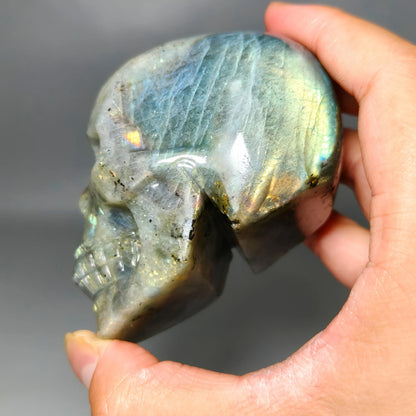 1pc Large Flash Labradorite Crystal Skull, Halloween Carving Sculture, Crystal Spooky Decor, for Jewelry Making 1pc Large Flash Labradorite Crystal Skull, Halloween Carving Sculture, Crystal Spooky Decor, for Jewelry Making