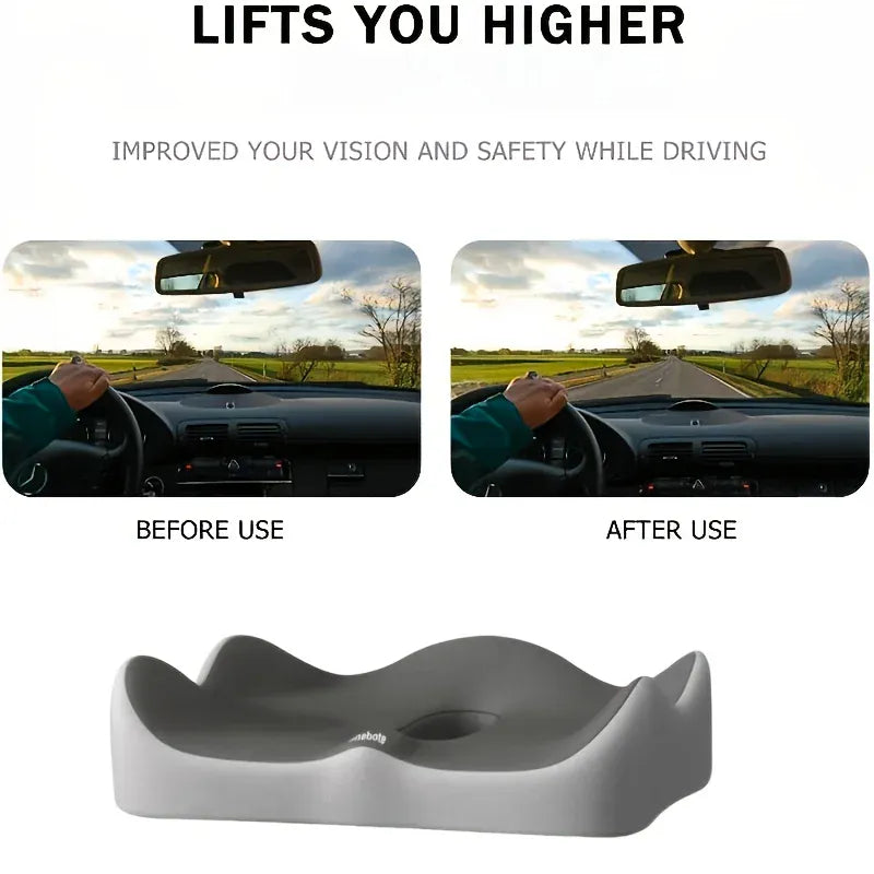 1pc Memory Foam Seat Cushion - 3D Ergonomic Support| Light Green & Grey, Washable Polyester, Car/Office Essentials 1pc Memory Foam Seat Cushion - 3D Ergonomic Support| Light Green & Grey, Washable Polyester, Car/Office Essentials