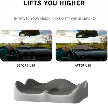 1pc Memory Foam Seat Cushion - 3D Ergonomic Support| Light Green & Grey, Washable Polyester, Car/Office Essentials 1pc Memory Foam Seat Cushion - 3D Ergonomic Support| Light Green & Grey, Washable Polyester, Car/Office Essentials