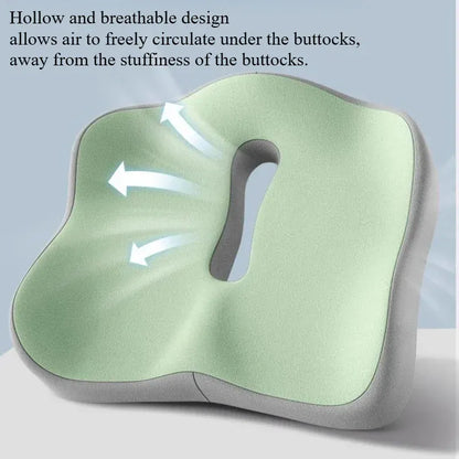 1pc Memory Foam Seat Cushion - 3D Ergonomic Support| Light Green & Grey, Washable Polyester, Car/Office Essentials 1pc Memory Foam Seat Cushion - 3D Ergonomic Support| Light Green & Grey, Washable Polyester, Car/Office Essentials