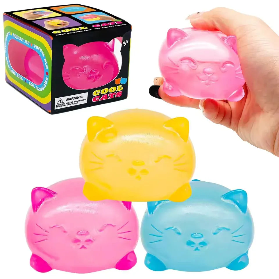 Mini Cat Stress Relief Toy - Non-Toxic Fidget Decompression Tool 1Pc Mini Cute Cat Maltose Decompression Toy Non Stick Odorless Non-toxic Fun Toy Pressure Relief Tool For Adults and Students