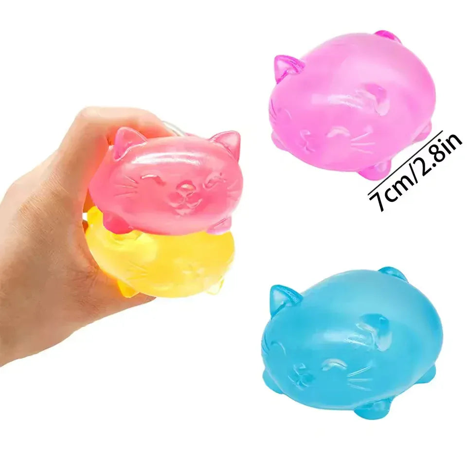 Mini Cat Stress Relief Toy - Non-Toxic Fidget Decompression Tool 1Pc Mini Cute Cat Maltose Decompression Toy Non Stick Odorless Non-toxic Fun Toy Pressure Relief Tool For Adults and Students