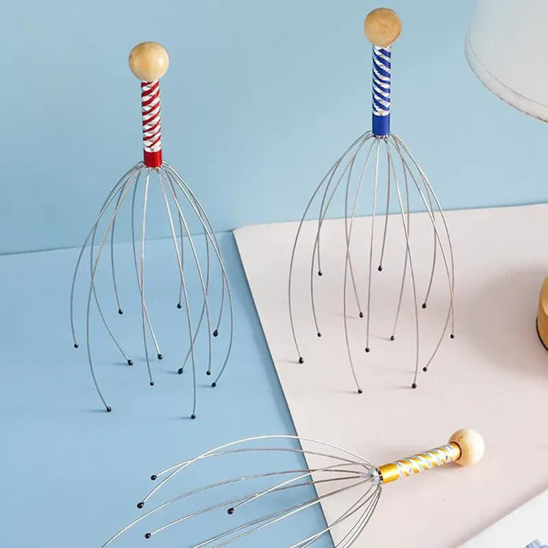 1PC Octopus Head Massager Stainless Steel Engraved Head Relaxer Brain Massage Claw Scalp Scratcher Itch Reliever Random Color 1PC Octopus Head Massager Stainless Steel Engraved Head Relaxer Brain Massage Claw Scalp Scratcher Itch Reliever Random Color