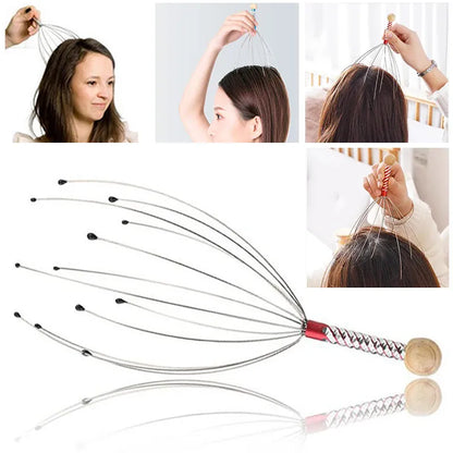 1PC Octopus Head Massager Stainless Steel Engraved Head Relaxer Brain Massage Claw Scalp Scratcher Itch Reliever Random Color 1PC Octopus Head Massager Stainless Steel Engraved Head Relaxer Brain Massage Claw Scalp Scratcher Itch Reliever Random Color