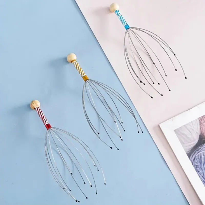 1PC Octopus Head Massager Stainless Steel Engraved Head Relaxer Brain Massage Claw Scalp Scratcher Itch Reliever Random Color 1PC Octopus Head Massager Stainless Steel Engraved Head Relaxer Brain Massage Claw Scalp Scratcher Itch Reliever Random Color