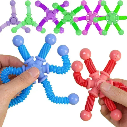 1pcs Fidget Spinner Toys Kids Pop Tube Sensory Toys Suction Cup Games Plastic Transformable Stress Relief Children Adult Gifts 1pcs Fidget Spinner Toys Kids Pop Tube Sensory Toys Suction Cup Games Plastic Transformable Stress Relief Children Adult Gifts