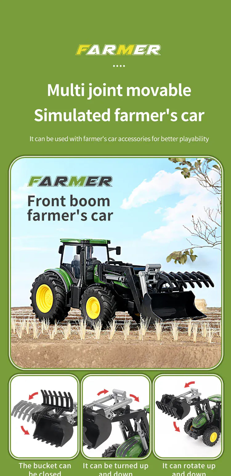 2.4G RC Farm Tractors Car 1/24 Radio Controlled Cars and Trucks with Light Simulated Engineering Truck Model Toys for Children 2.4G RC Farm Tractors Car 1/24 Radio Controlled Cars and Trucks with Light Simulated Engineering Truck Model Toys for Children