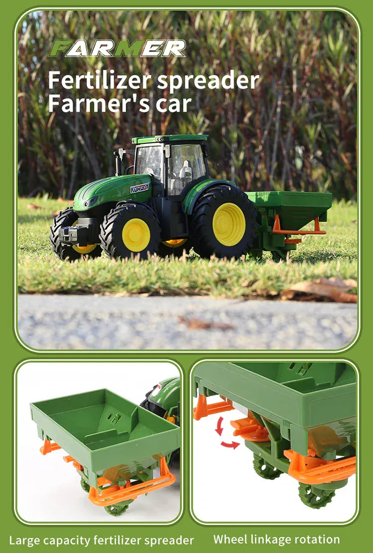 2.4G RC Farm Tractors Car 1/24 Radio Controlled Cars and Trucks with Light Simulated Engineering Truck Model Toys for Children 2.4G RC Farm Tractors Car 1/24 Radio Controlled Cars and Trucks with Light Simulated Engineering Truck Model Toys for Children