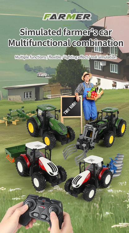 2.4G RC Farm Tractors Car 1/24 Radio Controlled Cars and Trucks with Light Simulated Engineering Truck Model Toys for Children 2.4G RC Farm Tractors Car 1/24 Radio Controlled Cars and Trucks with Light Simulated Engineering Truck Model Toys for Children