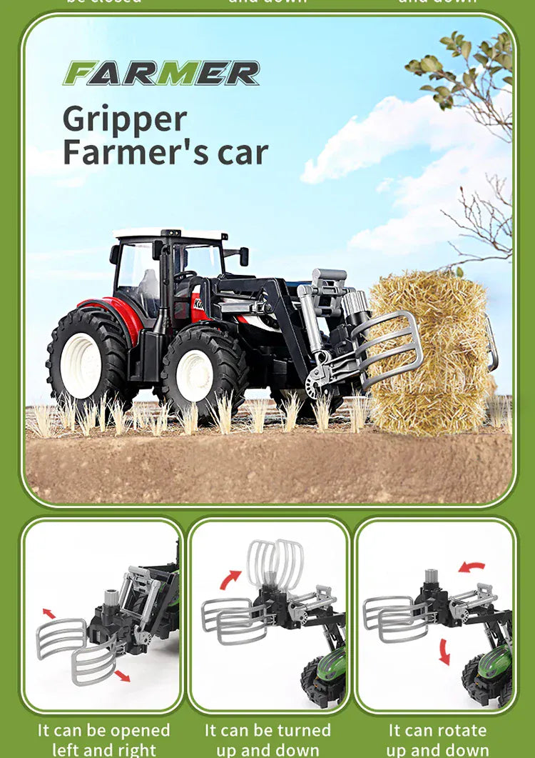 2.4G RC Farm Tractors Car 1/24 Radio Controlled Cars and Trucks with Light Simulated Engineering Truck Model Toys for Children 2.4G RC Farm Tractors Car 1/24 Radio Controlled Cars and Trucks with Light Simulated Engineering Truck Model Toys for Children