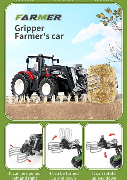 2.4G RC Farm Tractors Car 1/24 Radio Controlled Cars and Trucks with Light Simulated Engineering Truck Model Toys for Children 2.4G RC Farm Tractors Car 1/24 Radio Controlled Cars and Trucks with Light Simulated Engineering Truck Model Toys for Children