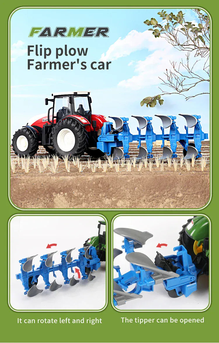 2.4G RC Farm Tractors Car 1/24 Radio Controlled Cars and Trucks with Light Simulated Engineering Truck Model Toys for Children 2.4G RC Farm Tractors Car 1/24 Radio Controlled Cars and Trucks with Light Simulated Engineering Truck Model Toys for Children