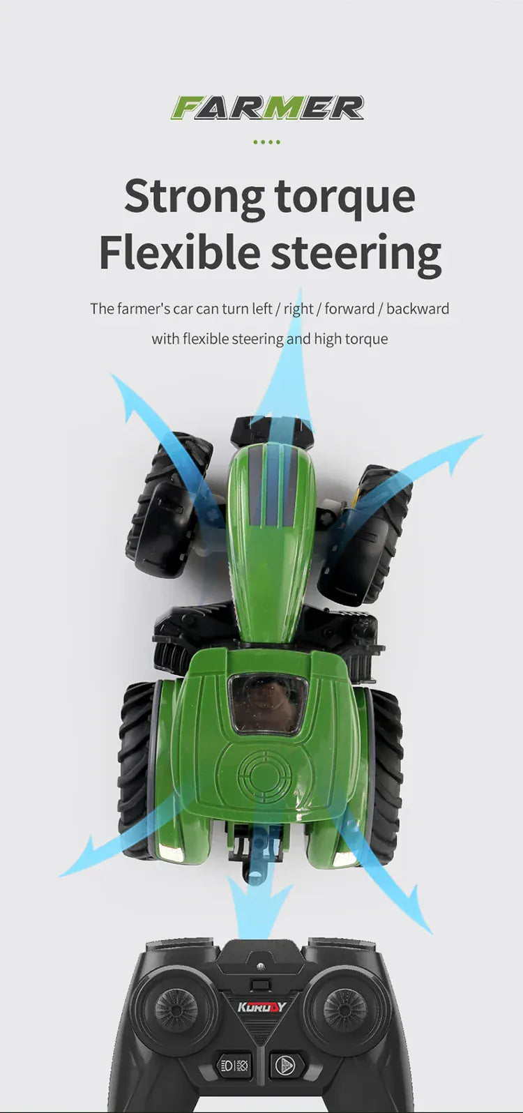 2.4G RC Farm Tractors Car 1/24 Radio Controlled Cars and Trucks with Light Simulated Engineering Truck Model Toys for Children 2.4G RC Farm Tractors Car 1/24 Radio Controlled Cars and Trucks with Light Simulated Engineering Truck Model Toys for Children