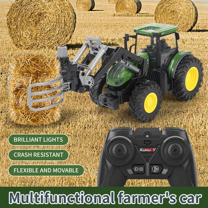 2.4G RC Farm Tractors Car 1/24 Radio Controlled Cars and Trucks with Light Simulated Engineering Truck Model Toys for Children 2.4G RC Farm Tractors Car 1/24 Radio Controlled Cars and Trucks with Light Simulated Engineering Truck Model Toys for Children