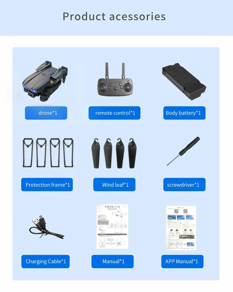 2024 E99Pro RC Drone 4K Professinal With 1080P Wide Angle HD Camera Foldable Helicopter WIFI FPV Height Hold Gift Toy 2024 E99Pro RC Drone 4K Professinal With 1080P Wide Angle HD Camera Foldable Helicopter WIFI FPV Height Hold Gift Toy