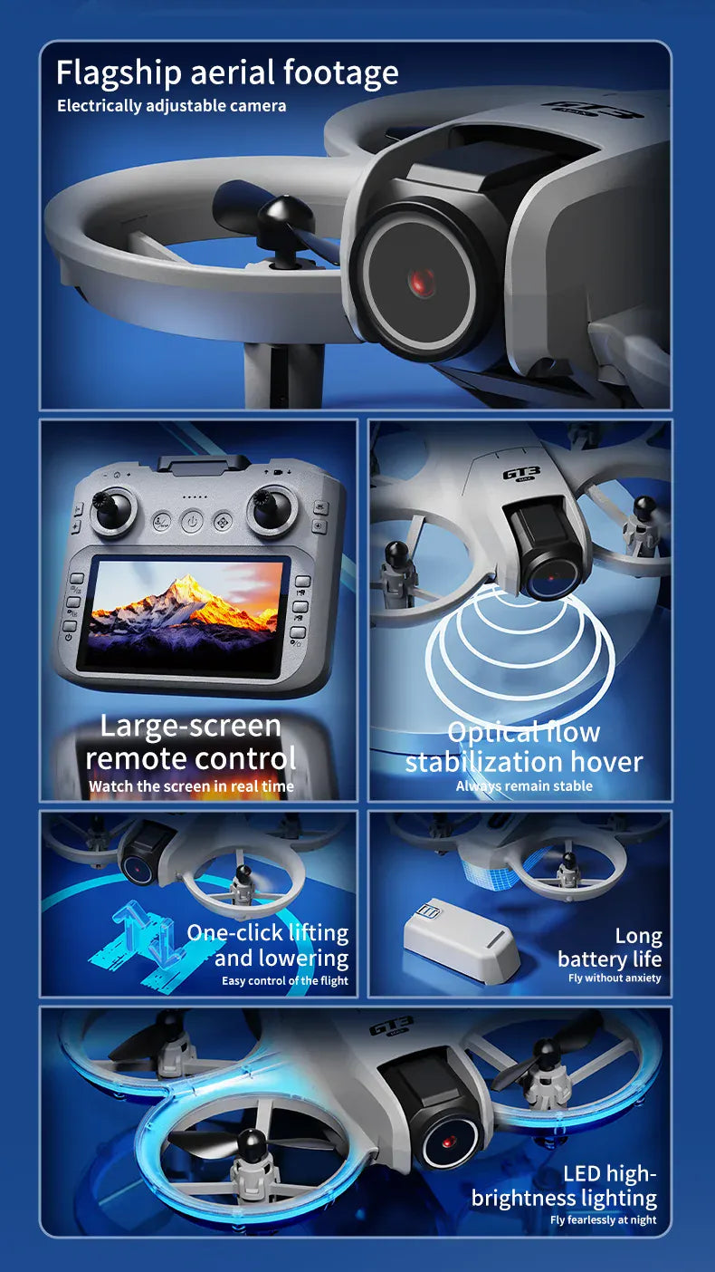 2025New GT3 MAX Drone 8K HD 4.3" Remote Control Headless Mode Helicopter 360° Flip Quadcopter Toys Mini Drone Fors Kid Toy Gifts 2025New GT3 MAX Drone 8K HD 4.3" Remote Control Headless Mode Helicopter 360° Flip Quadcopter Toys Mini Drone Fors Kid Toy Gifts