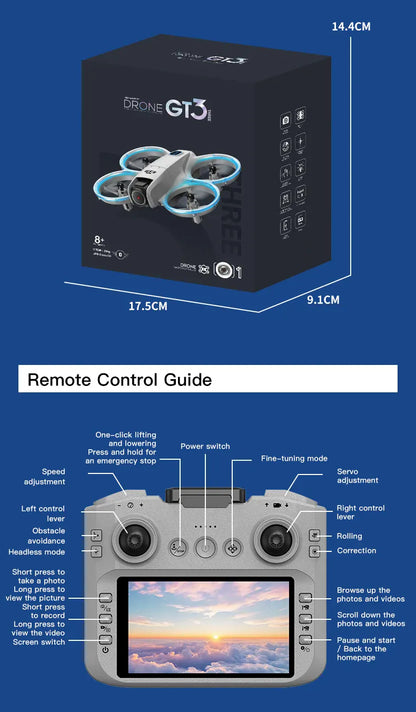 2025New GT3 MAX Drone 8K HD 4.3" Remote Control Headless Mode Helicopter 360° Flip Quadcopter Toys Mini Drone Fors Kid Toy Gifts 2025New GT3 MAX Drone 8K HD 4.3" Remote Control Headless Mode Helicopter 360° Flip Quadcopter Toys Mini Drone Fors Kid Toy Gifts