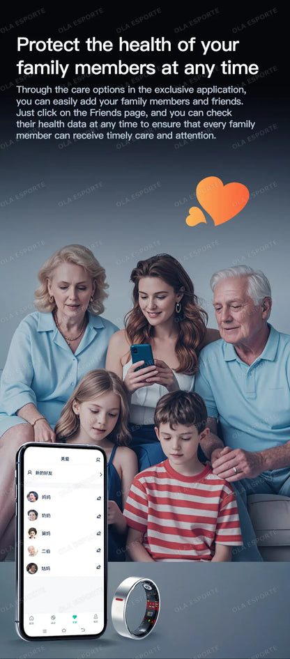 Ola Esporte Smart Ring 2026 - HRV & Health Monitor | Wahooly 2026 Health Monitor Smart Ring Outdoor 5 ATM Waterproof Rings Real HRV Monitor Heart Rate Blood Pressure/Oxygen Sports Smartring