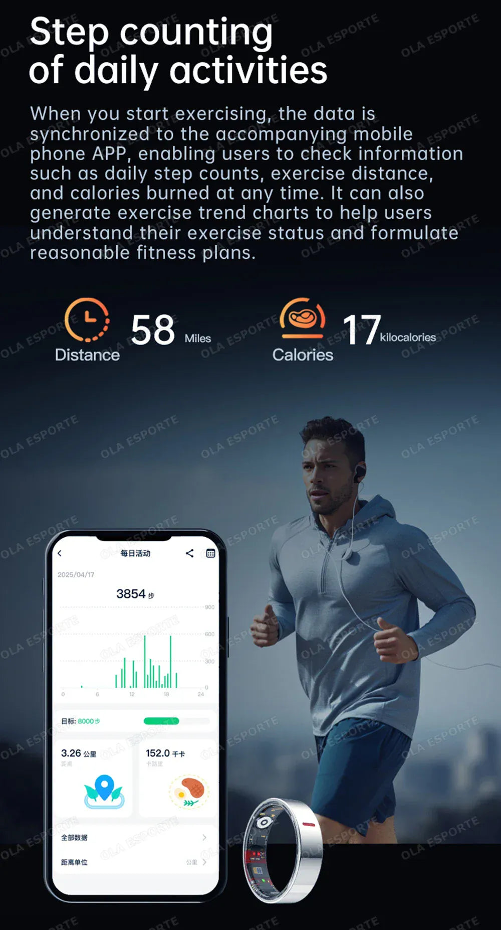 Ola Esporte Smart Ring 2026 - HRV & Health Monitor | Wahooly 2026 Health Monitor Smart Ring Outdoor 5 ATM Waterproof Rings Real HRV Monitor Heart Rate Blood Pressure/Oxygen Sports Smartring