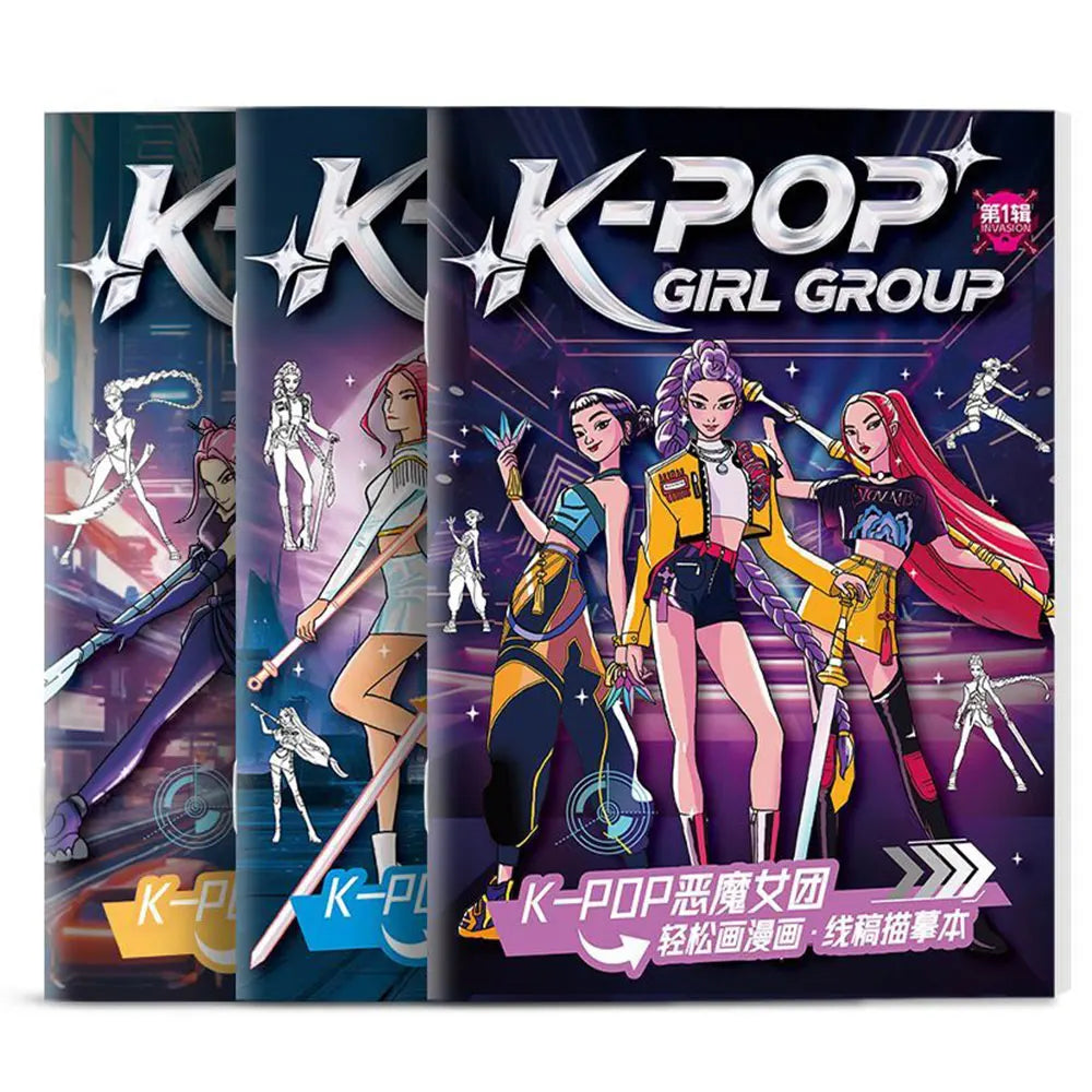2026 KPop Demon Hunter Coloring Books Picture Book Peripheral Painting Book Line Drawing Children's Birthday Gift Christmas Gifs 2026 KPop Demon Hunter Coloring Books Picture Book Peripheral Painting Book Line Drawing Children's Birthday Gift Christmas Gifs