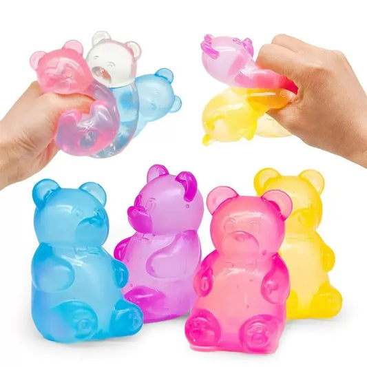 Gummy Bear Squishy Toy 3-Pack – Maltose Stress Ball for Kids & Adults 2026 NeeDoh Gummy Bear Squishy Toy, Maltose Stress Ball for Kids Adults,Cute Animal Squeeze Fidget Toy, Solid Decompression Gift