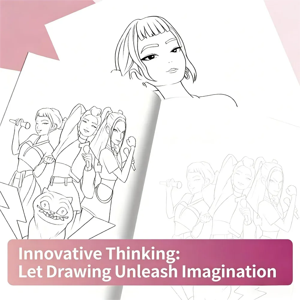 2026 new Kpop Demon Hunters Coloring Book Anime Rumi Mira Zoey Cute Line Drawing Tracing Sketch Copying Picture Book Kids Gifts 2026 new Kpop Demon Hunters Coloring Book Anime Rumi Mira Zoey Cute Line Drawing Tracing Sketch Copying Picture Book Kids Gifts