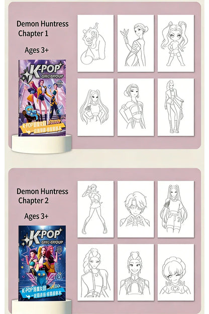 2026 new Kpop Demon Hunters Coloring Book Anime Rumi Mira Zoey Cute Line Drawing Tracing Sketch Copying Picture Book Kids Gifts 2026 new Kpop Demon Hunters Coloring Book Anime Rumi Mira Zoey Cute Line Drawing Tracing Sketch Copying Picture Book Kids Gifts