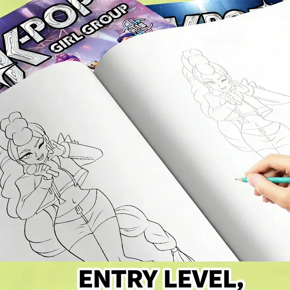 2026 new Kpop Demon Hunters Coloring Book Anime Rumi Mira Zoey Cute Line Drawing Tracing Sketch Copying Picture Book Kids Gifts 2026 new Kpop Demon Hunters Coloring Book Anime Rumi Mira Zoey Cute Line Drawing Tracing Sketch Copying Picture Book Kids Gifts