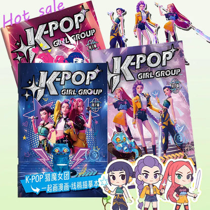2026 new Kpop Demon Hunters Coloring Book Anime Rumi Mira Zoey Cute Line Drawing Tracing Sketch Copying Picture Book Kids Gifts 2026 new Kpop Demon Hunters Coloring Book Anime Rumi Mira Zoey Cute Line Drawing Tracing Sketch Copying Picture Book Kids Gifts