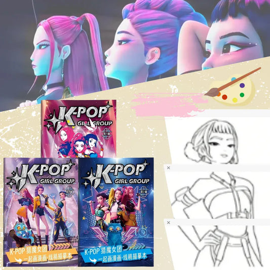 2026 new Kpop Demon Hunters Coloring Book Anime Rumi Mira Zoey Cute Line Drawing Tracing Sketch Copying Picture Book Kids Gifts 2026 new Kpop Demon Hunters Coloring Book Anime Rumi Mira Zoey Cute Line Drawing Tracing Sketch Copying Picture Book Kids Gifts