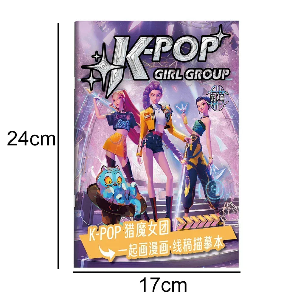 2026 new Kpop Demon Hunters Coloring Book Anime Rumi Mira Zoey Cute Line Drawing Tracing Sketch Copying Picture Book Kids Gifts 2026 new Kpop Demon Hunters Coloring Book Anime Rumi Mira Zoey Cute Line Drawing Tracing Sketch Copying Picture Book Kids Gifts