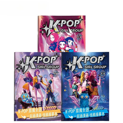 2026 new Kpop Demon Hunters Coloring Book Anime Rumi Mira Zoey Cute Line Drawing Tracing Sketch Copying Picture Book Kids Gifts 2026 new Kpop Demon Hunters Coloring Book Anime Rumi Mira Zoey Cute Line Drawing Tracing Sketch Copying Picture Book Kids Gifts
