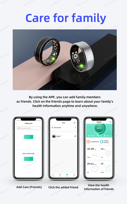 Smart Health Ring - Heart Rate & Sleep Tracker | Wahooly 2026 Smart Health Rings Heart Rate Blood Pressure/Oxygen Monitoring Rings Fitness Gift for Friends Family Colleagues Smartring