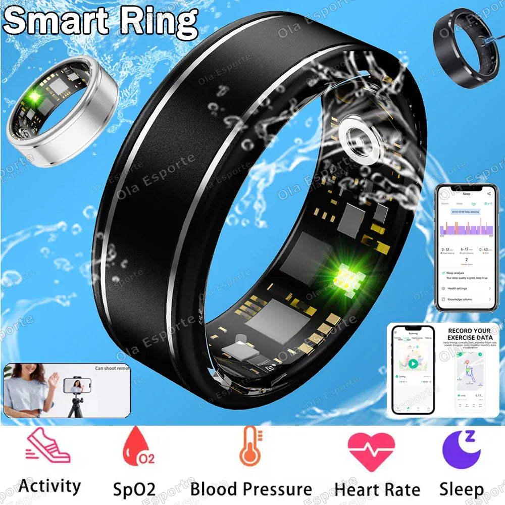 Smart Health Ring - Heart Rate & Sleep Tracker | Wahooly 2026 Smart Health Rings Heart Rate Blood Pressure/Oxygen Monitoring Rings Fitness Gift for Friends Family Colleagues Smartring