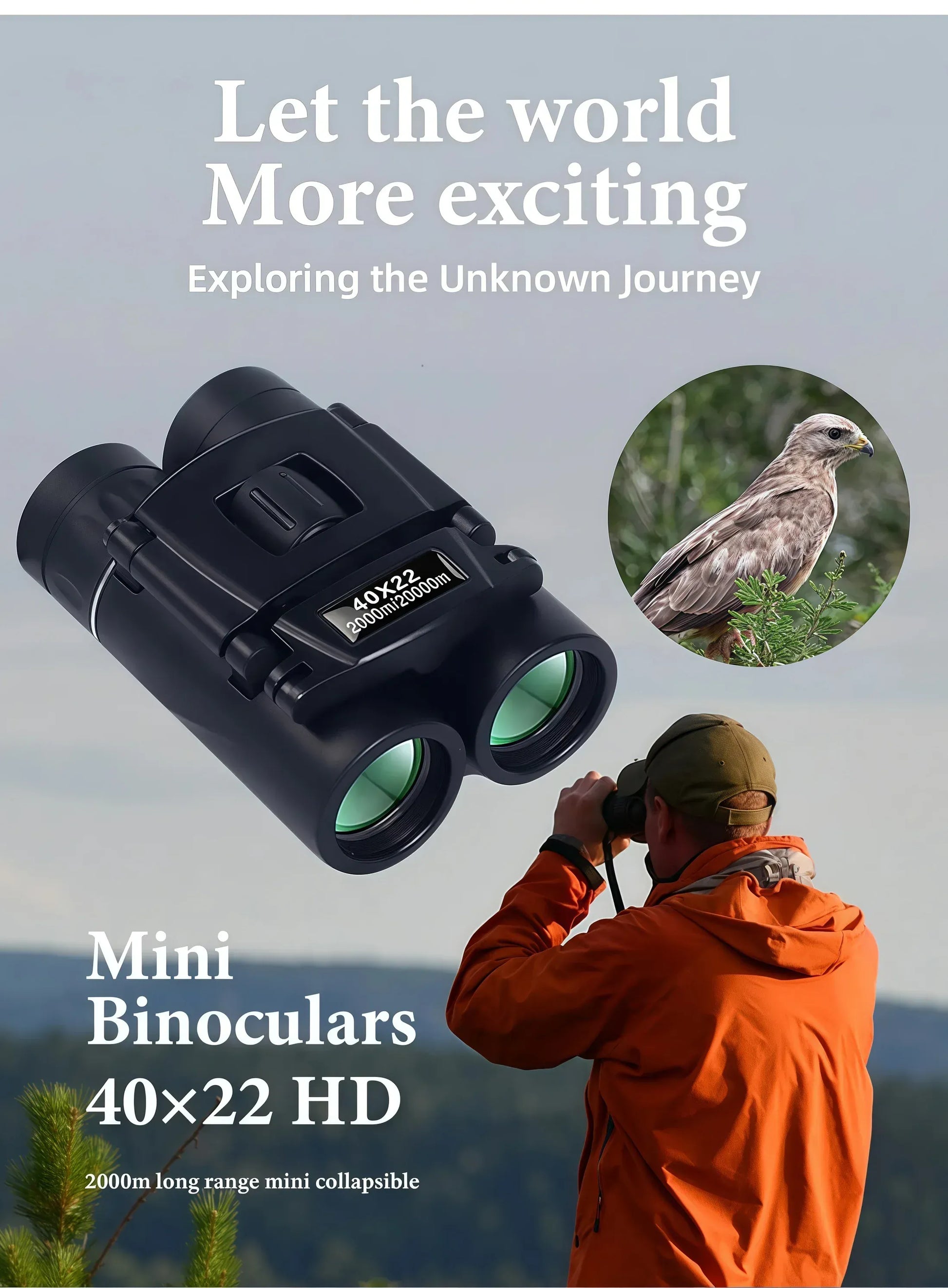 22x40 HD Binoculars - BAK4 FMC, Waterproof, 2000m Range for Hunting & Camping 22x40 HD Binoculars for Adults, 2000M Long Range - BAK4 FMC, Compact & Waterproof for Hunting, Bird Watching, Camping