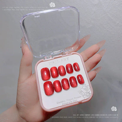 24pcs/box Crystal Cat Eye Shining Diamond Nail Patch Sparkling False Nail Press on Acrylic Nails Handmade Nail Wearing 24pcs/box Crystal Cat Eye Shining Diamond Nail Patch Sparkling False Nail Press on Acrylic Nails Handmade Nail Wearing