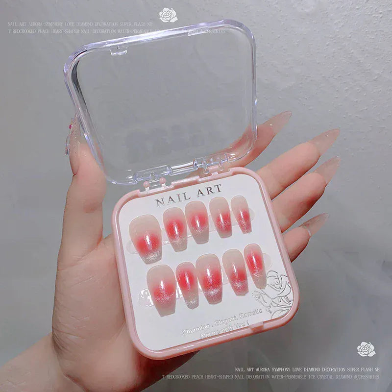 24pcs/box Crystal Cat Eye Shining Diamond Nail Patch Sparkling False Nail Press on Acrylic Nails Handmade Nail Wearing 24pcs/box Crystal Cat Eye Shining Diamond Nail Patch Sparkling False Nail Press on Acrylic Nails Handmade Nail Wearing