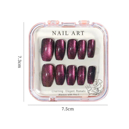 24pcs/box Crystal Cat Eye Shining Diamond Nail Patch Sparkling False Nail Press on Acrylic Nails Handmade Nail Wearing 24pcs/box Crystal Cat Eye Shining Diamond Nail Patch Sparkling False Nail Press on Acrylic Nails Handmade Nail Wearing