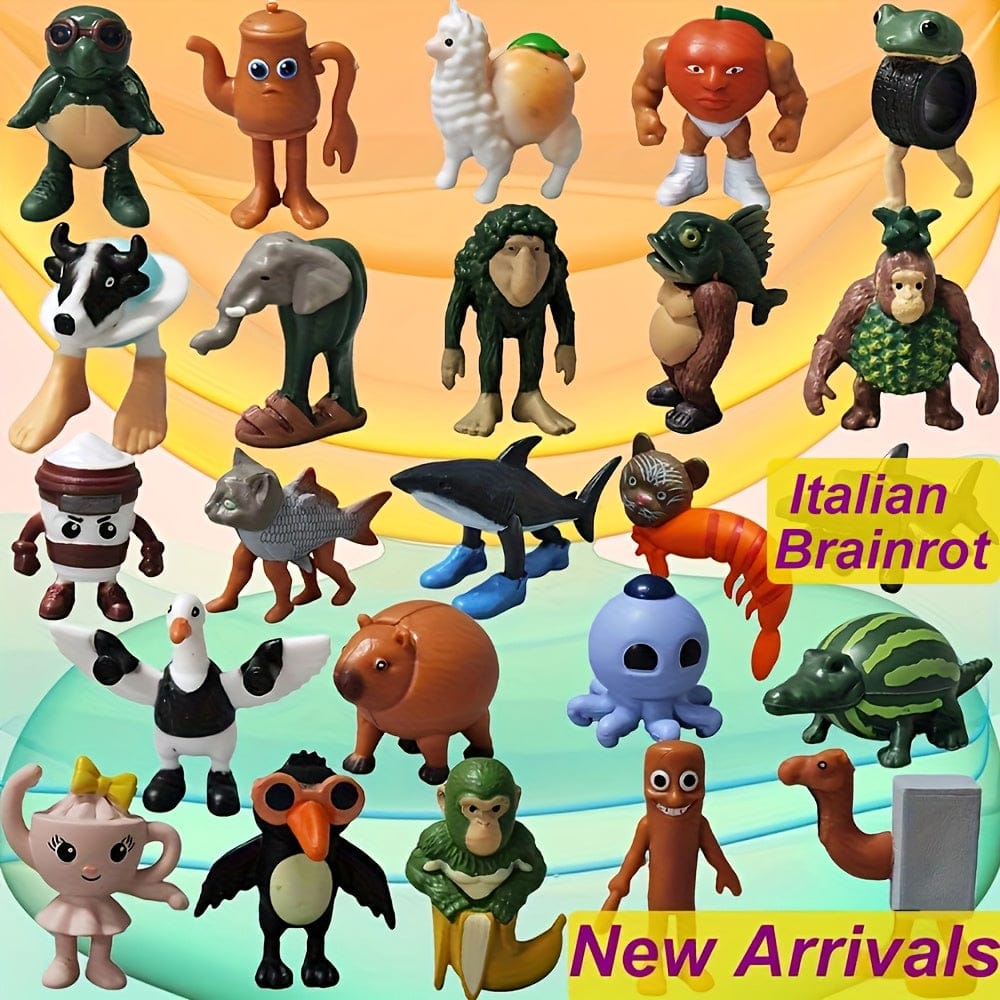 24pcs Italian Brainrot Character Animal Statue Set 24pcs Italian Brainrot Character Animal Statue Set