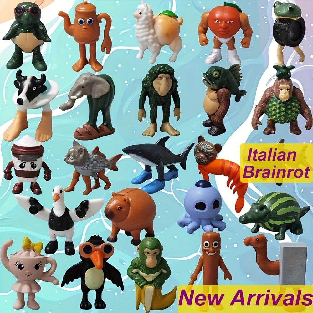 24pcs Italian Brainrot Character Animal Statue Set 24pcs Italian Brainrot Character Animal Statue Set